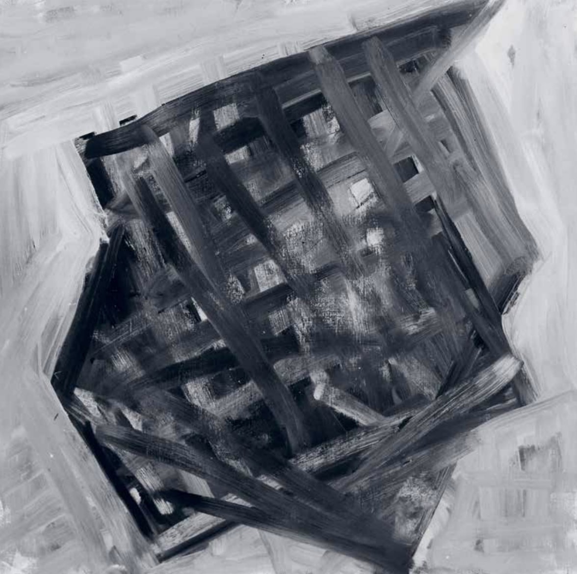 Fotó Károlyi Zsigmond Tangram című, 1986-os lappangó művéről (olaj, vászon, 100 × 100 cm), a Neon Galéria jóvoltából / HUNGART © 2022